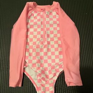 Wonder Nation Kids Pink Checkered One Piece